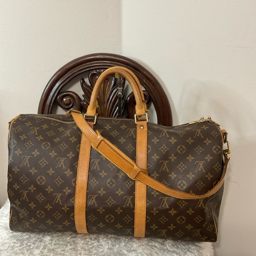 Louis Vuittos 50 Classic Brown and Tan Duffel Bag